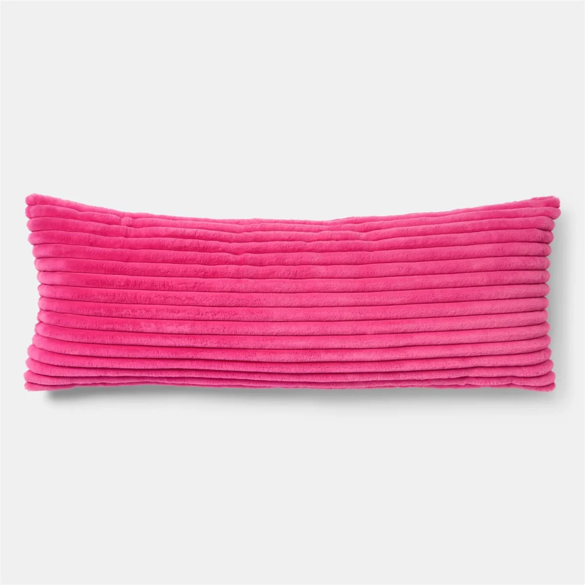 OHS Ribbed Faux Fur Bolster Pillow - Pink – image 2