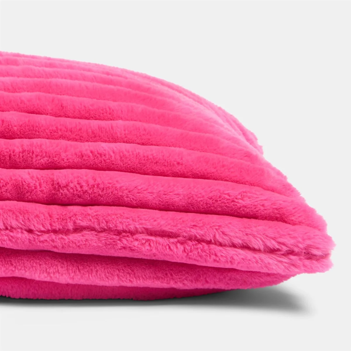OHS Ribbed Faux Fur Bolster Pillow - Pink – image 5