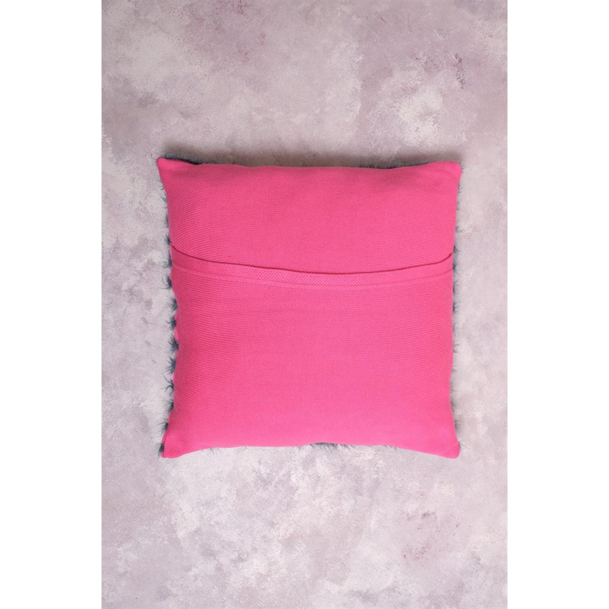 Havana Knitwear Fluffy Throw Pillow Case - Pink/Green | One Size | Peraluna – image 2