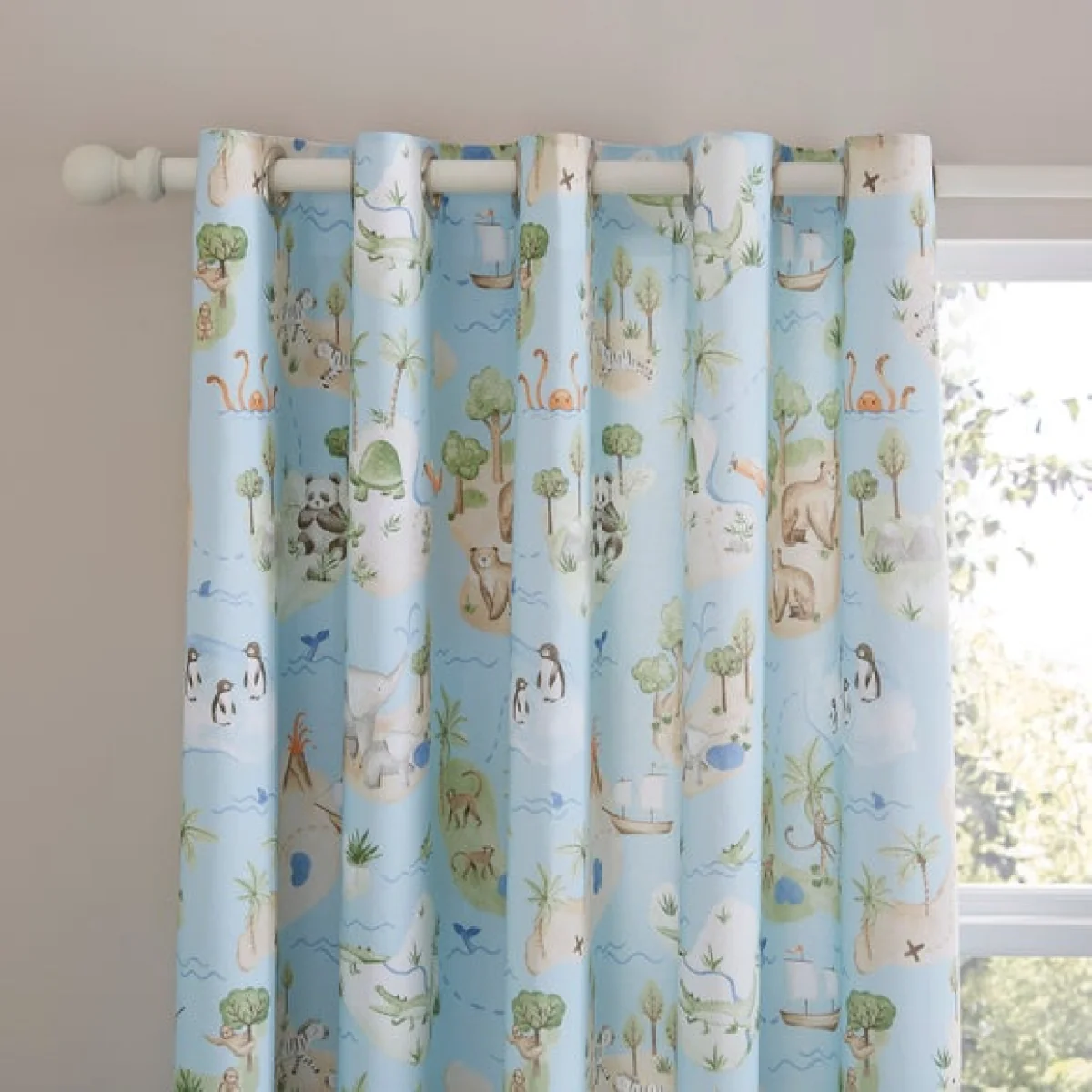 Adventure Map Blackout Eyelet Curtains – image 1