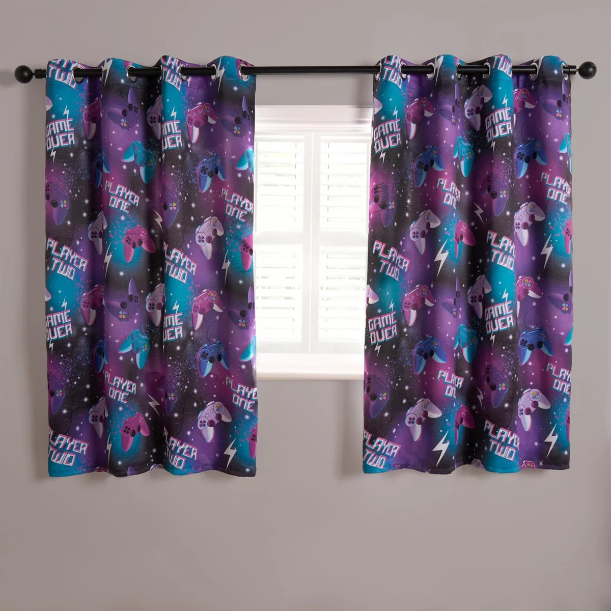 OHS Kids Gaming Eyelet Blackout Curtains - Neon / 137cm – image 2