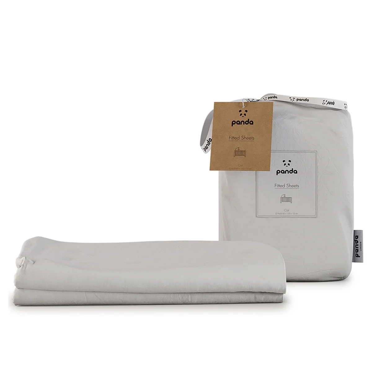 Panda London Bamboo Set of 2 Fitted Cot Sheets - Pure White – image 4
