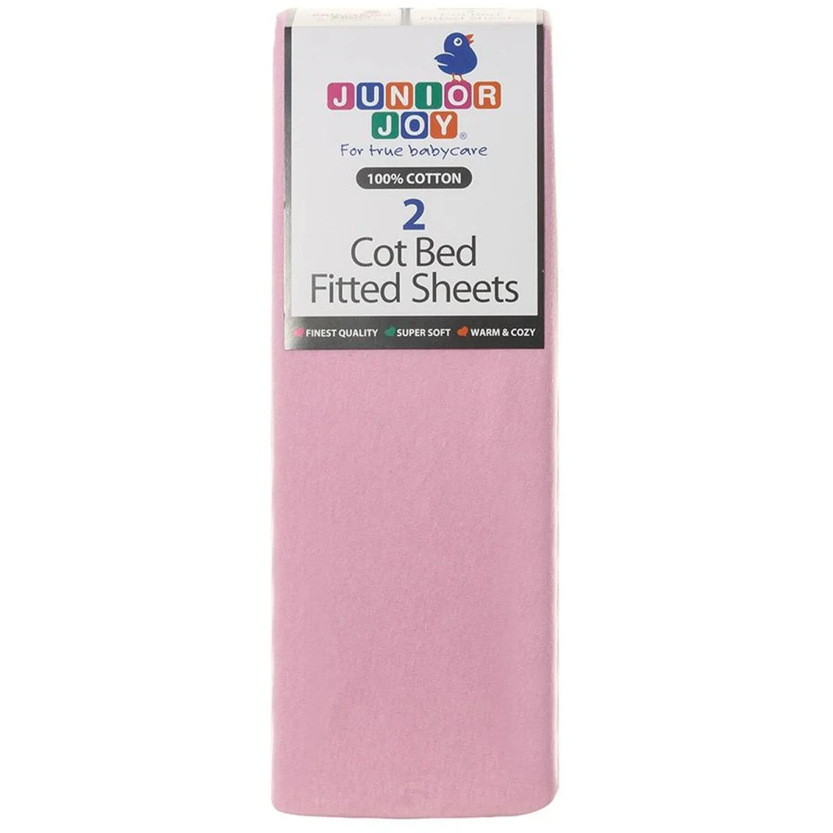 Cot Bed Cotton Fitted Sheet Pack of 2 - Pink – image 2