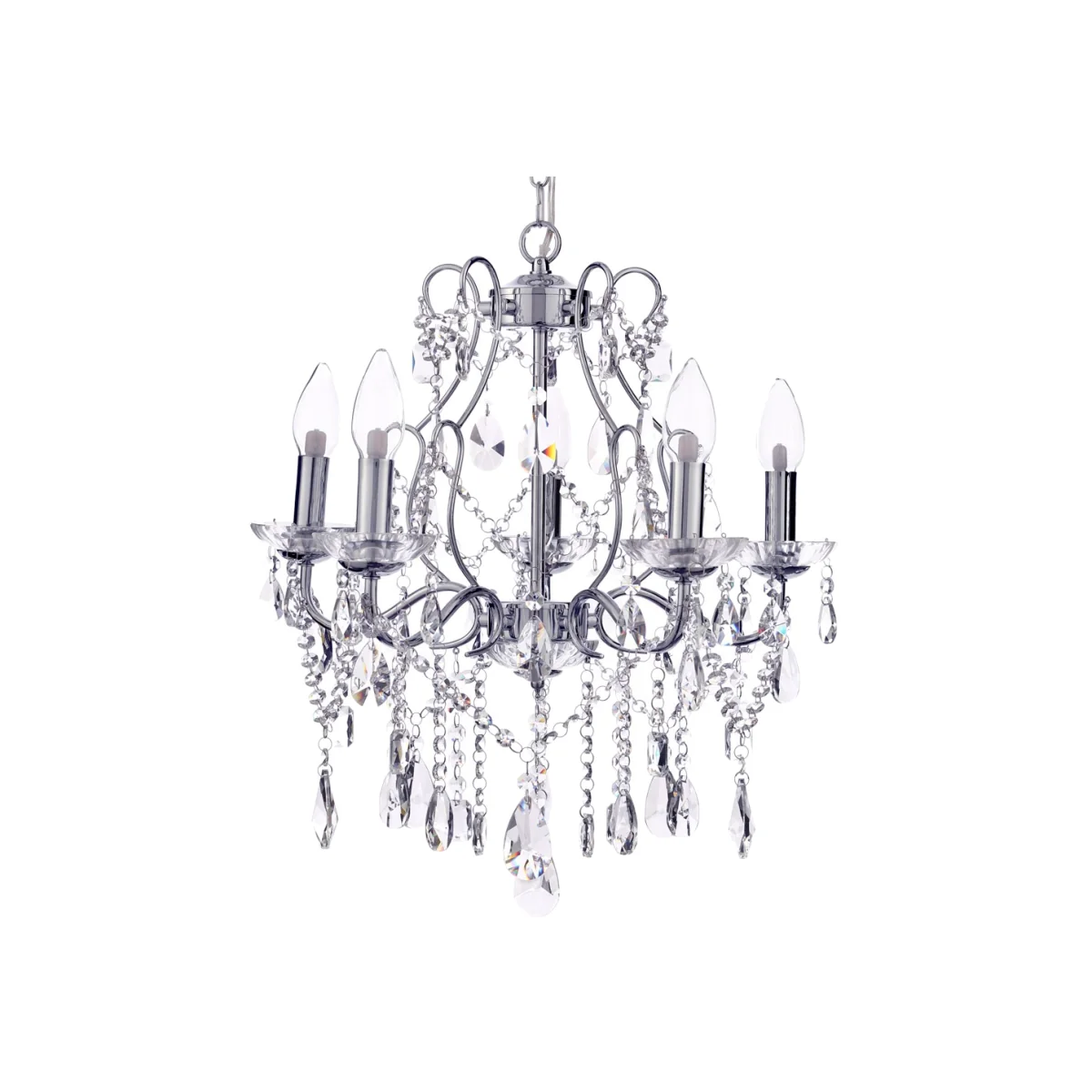 Annalee 5 Light Large Chandelier, Chrome – image 1