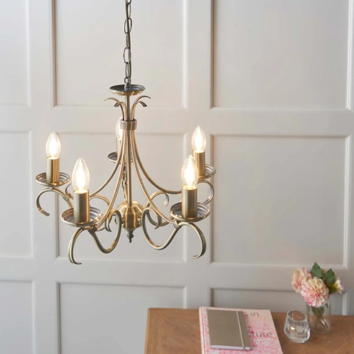Return - Vogue Bernice Candelabra 5 Light Chandelier – image 3