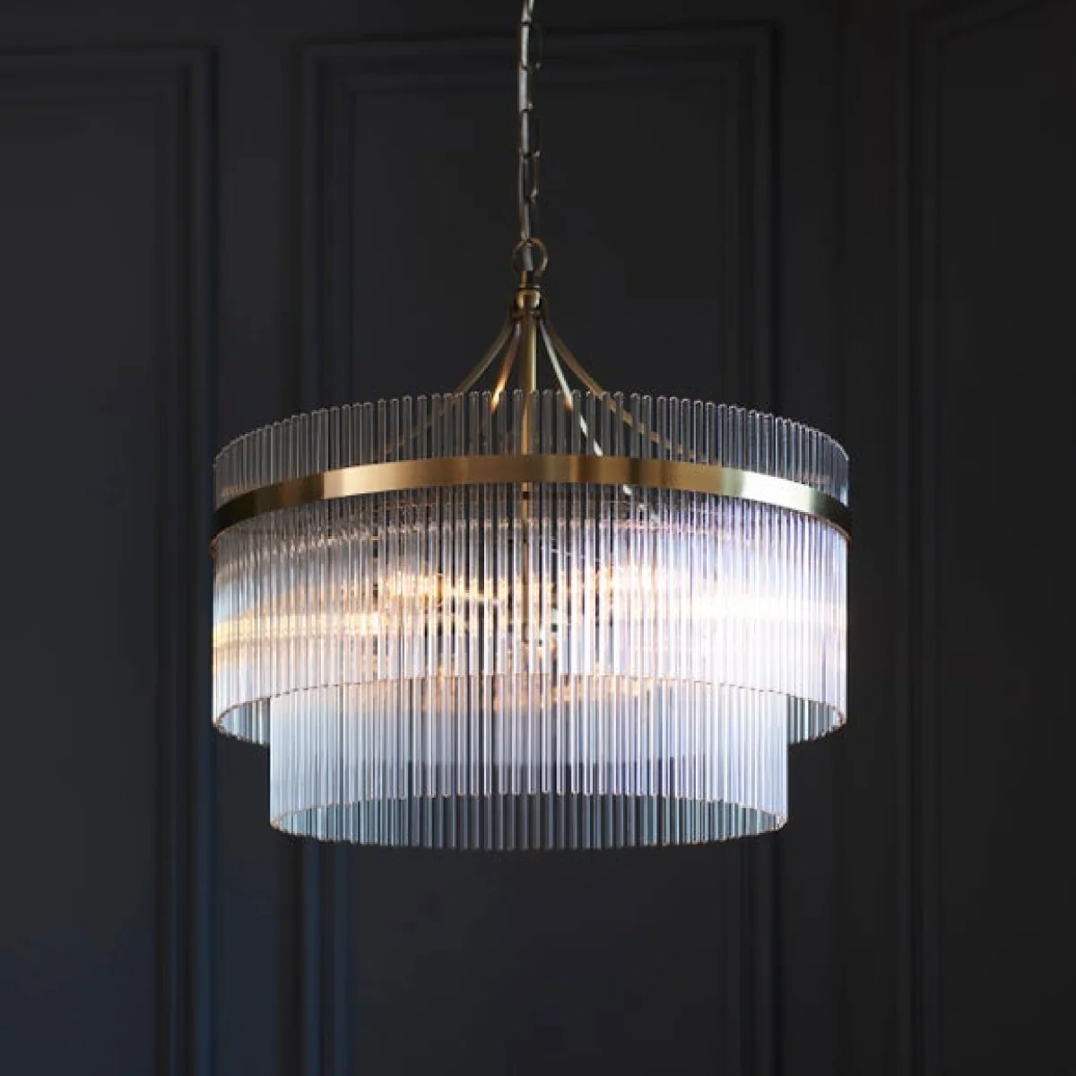 Return - Vogue Langdon 5 Light Chandelier, Brass – image 1