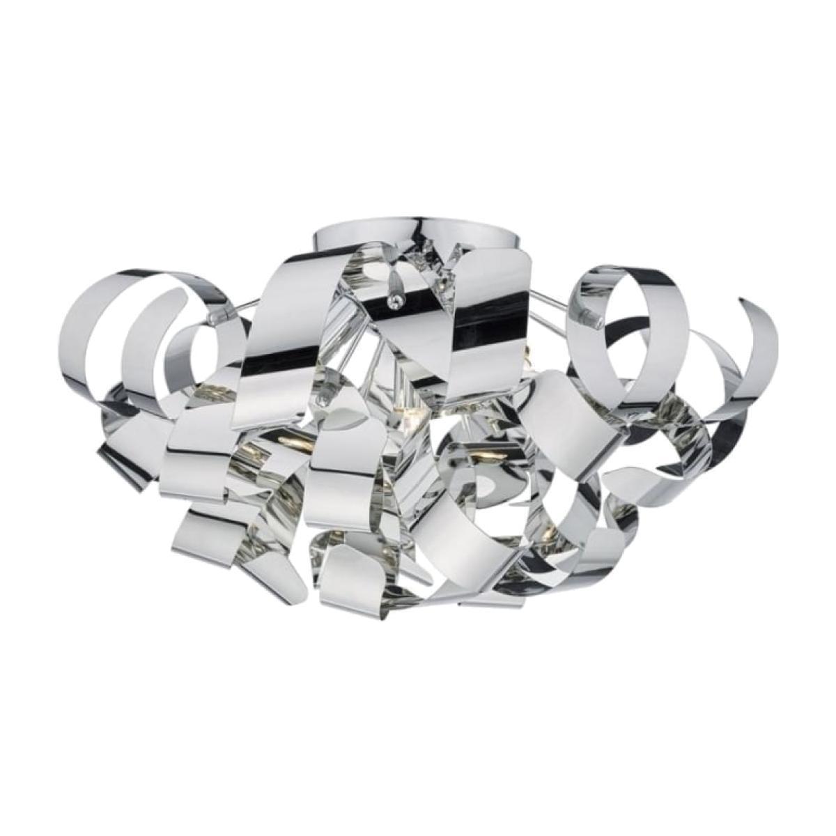Dar Lighting RAW0555 Rawley 5 Light Flush Polished Chrome