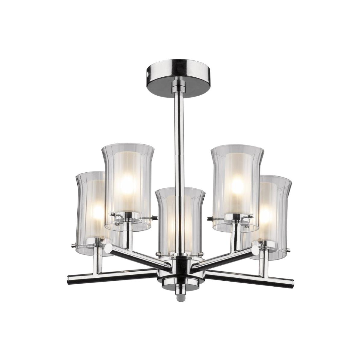 dar lighting ELB0550 Elba 5 Light Semi Flush Polished Chrome IP44