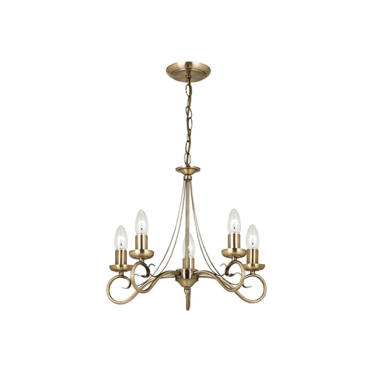 Gallery Direct Trafford Chandelier / Antique Brass – image 1
