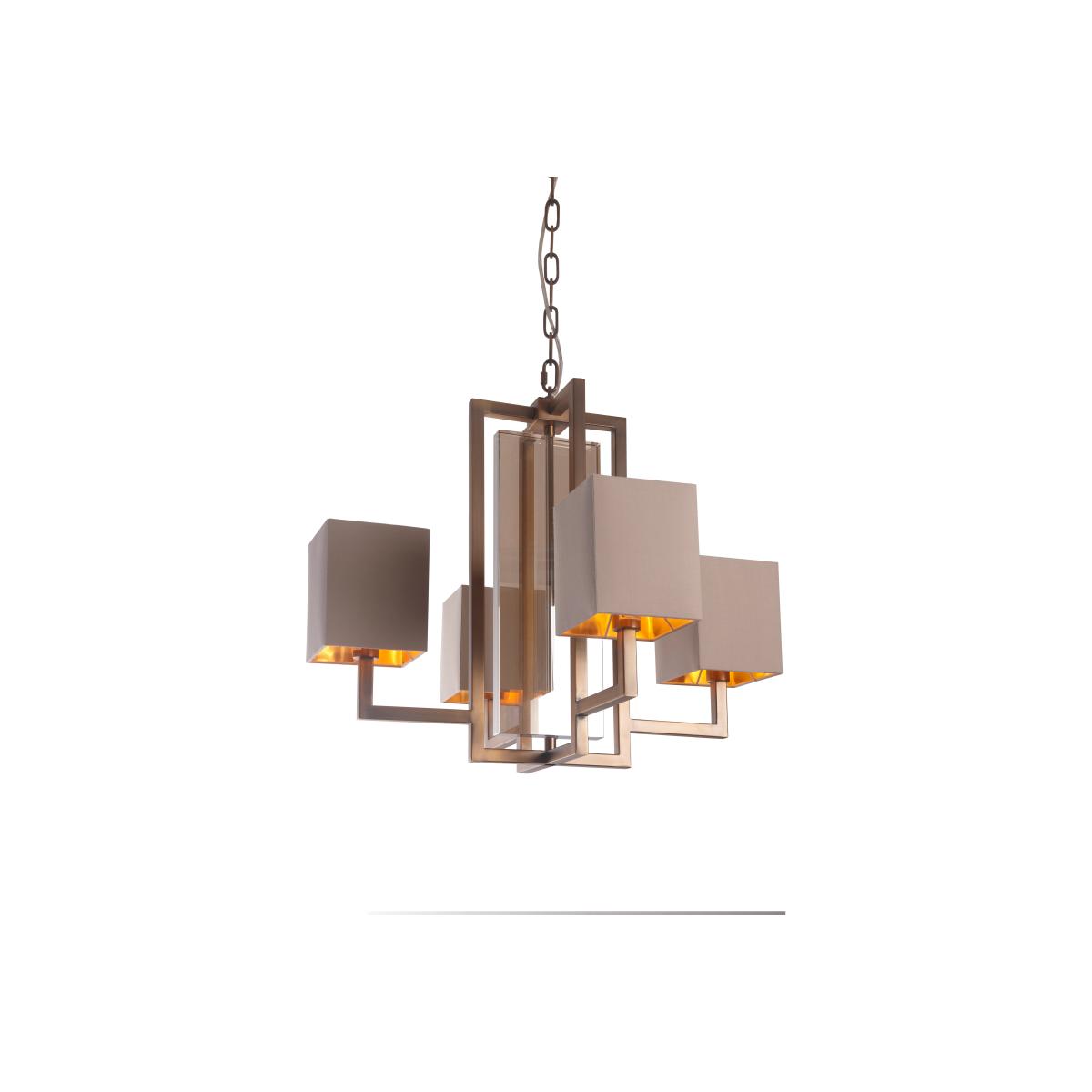 RV Astley Laik Crystal Chandelier Antique Brass Finish Cognac