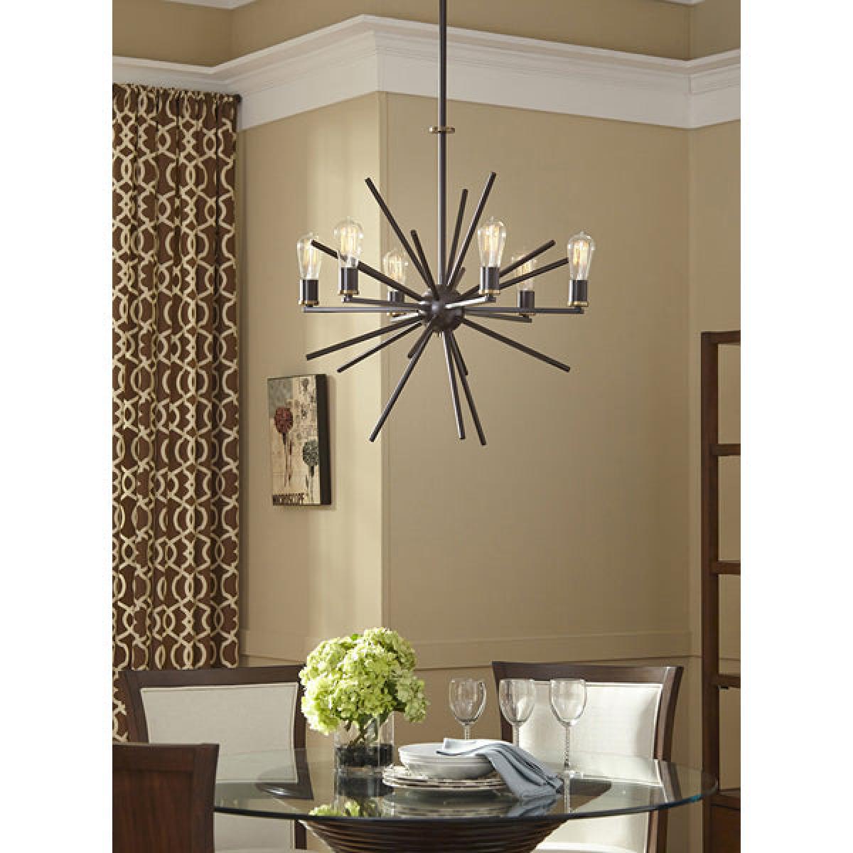 Elstead Uptown Carnegie 6 Light Chandelier Western Bronze – image 2