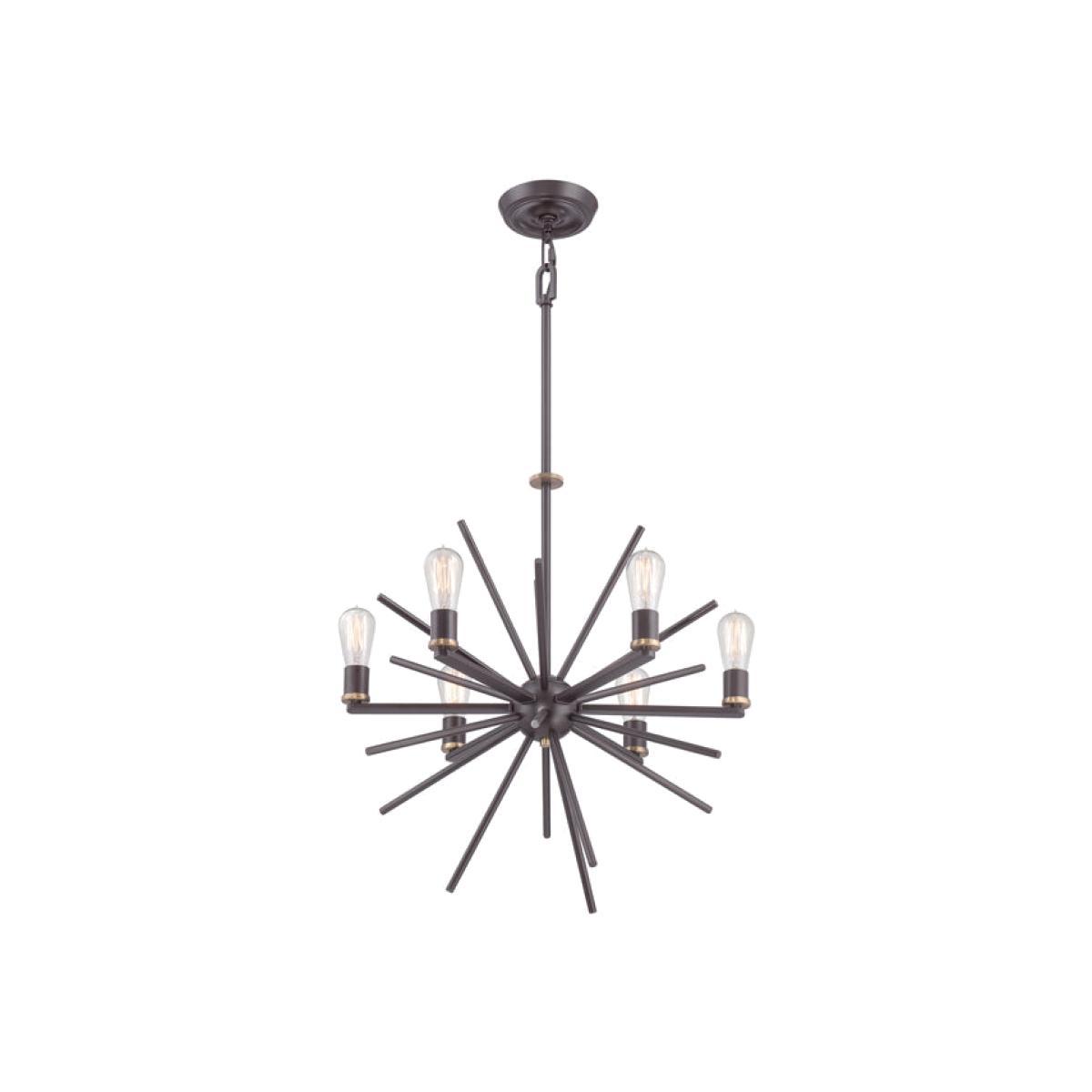 Elstead Uptown Carnegie 6 Light Chandelier Western Bronze – image 1