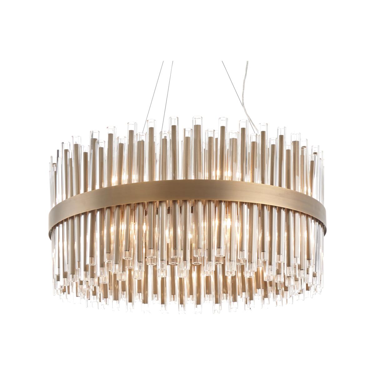 Astley Colmar Round Chandelier Antique Brass And Clear Glass | Outlet