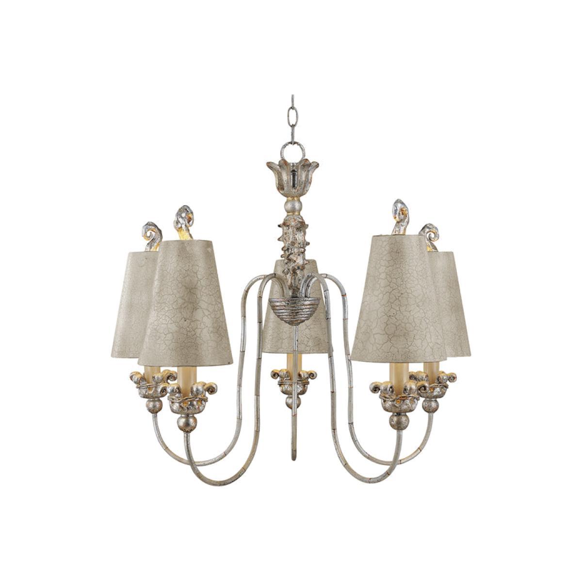 Elstead Remi 5 Light Chandelier Silver and Gold – image 1
