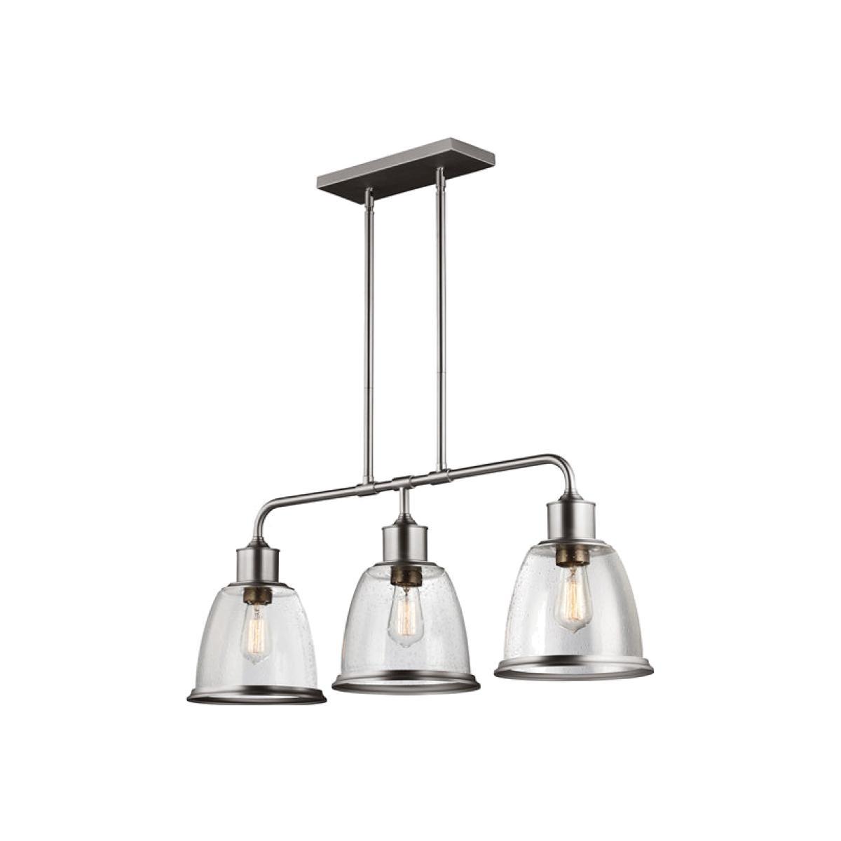 Elstead Hobson 3 Light Chandelier Satin Nickel – image 1