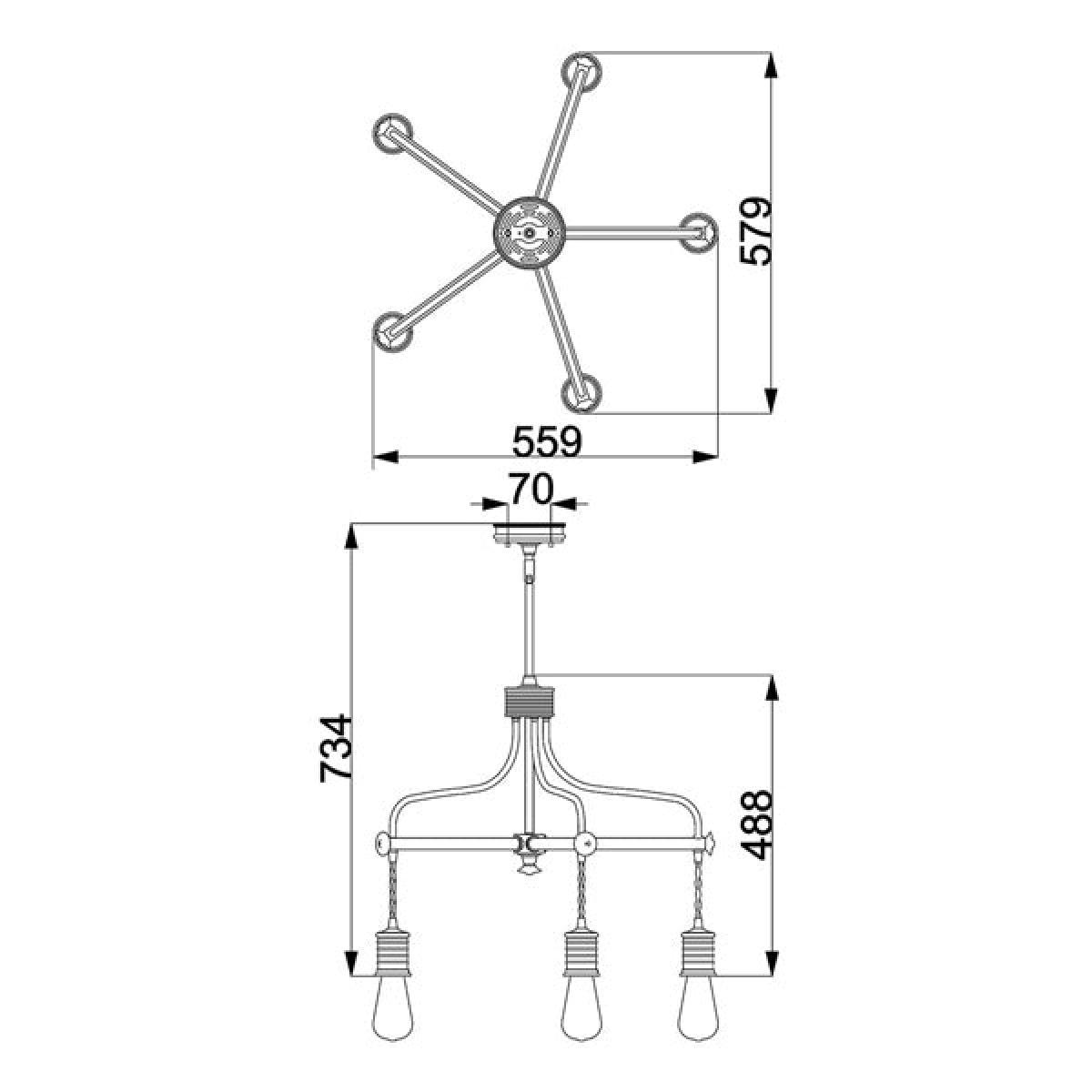 Elstead Douille 5 Light Chandelier Polished Nickel – image 2