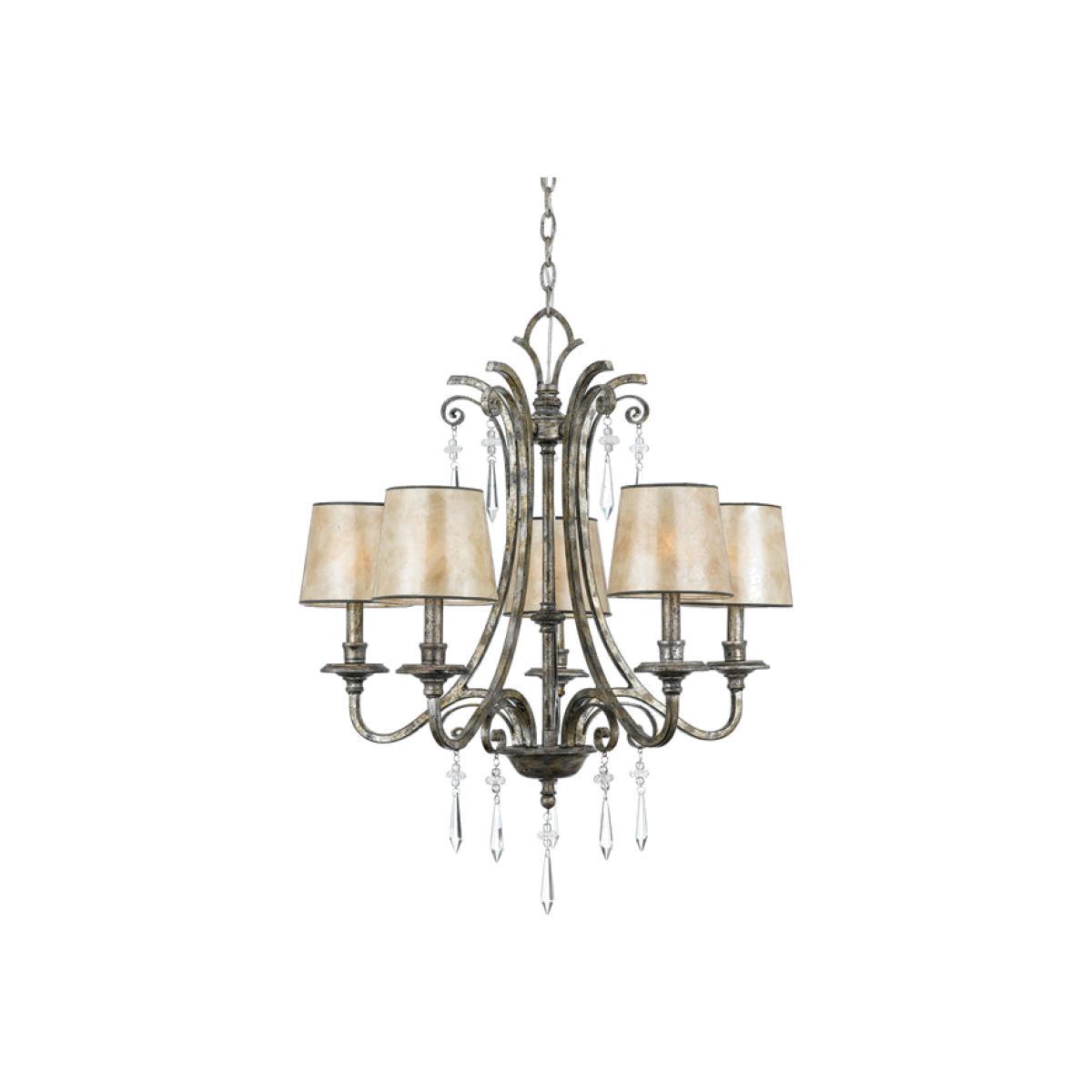 Elstead Kendra 5 Light Chandelier Mottled Silver – image 1