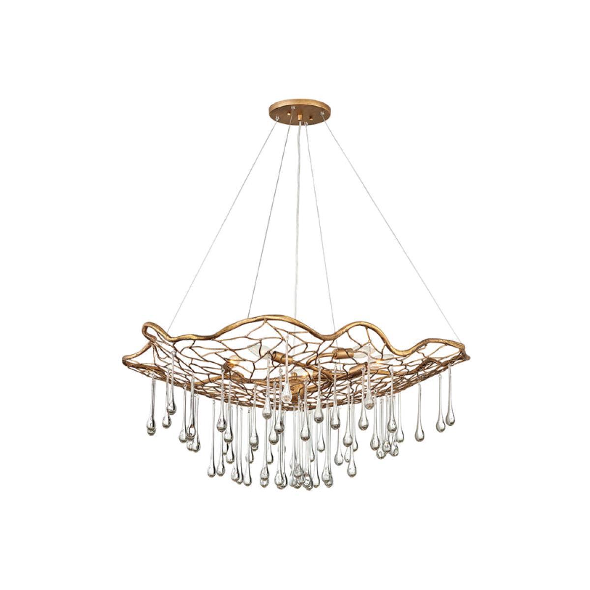 Quintessentiale Laguna Burnished Gold 6 Light Chandelier – image 1