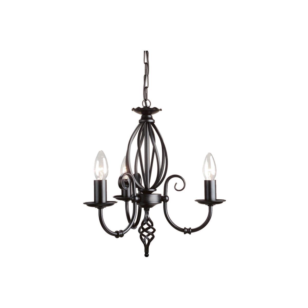 Elstead Artisan 3 Light Chandelier Black – image 1