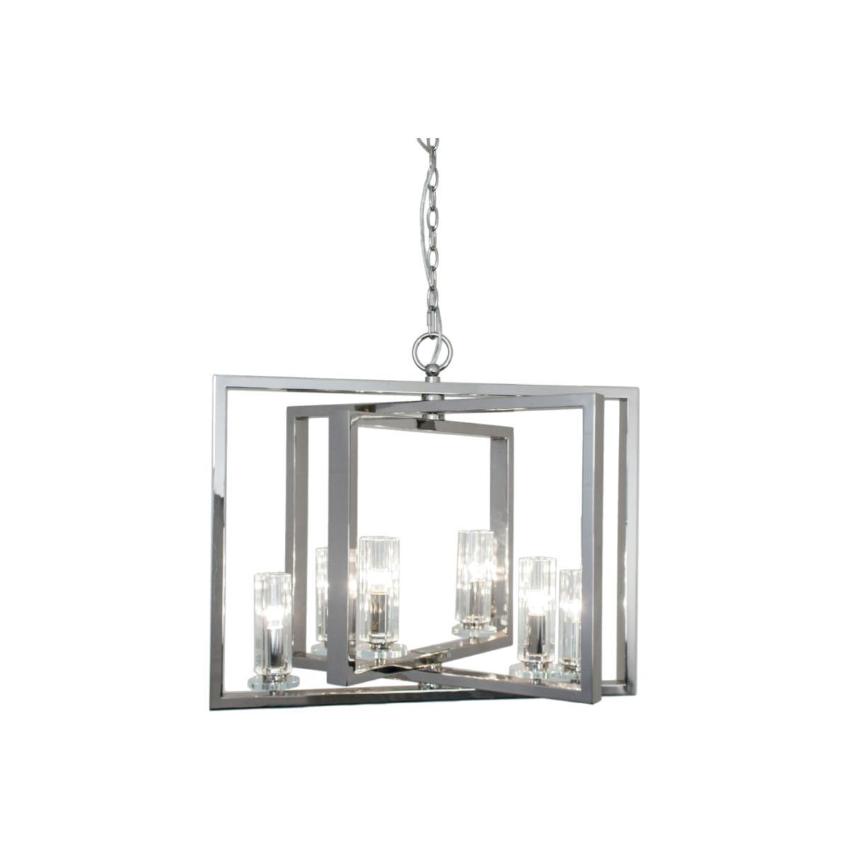 RV Astley Saturn 6 Arm Angled Chandelier Nickel