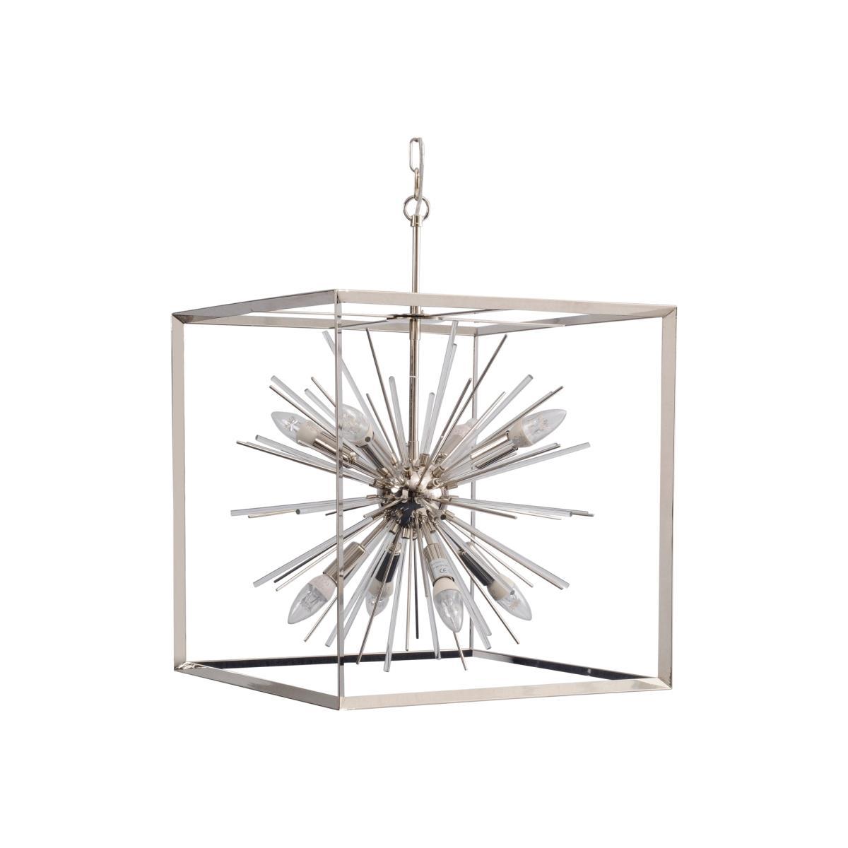 Libra Large Starburst Chandelier Silver – image 1