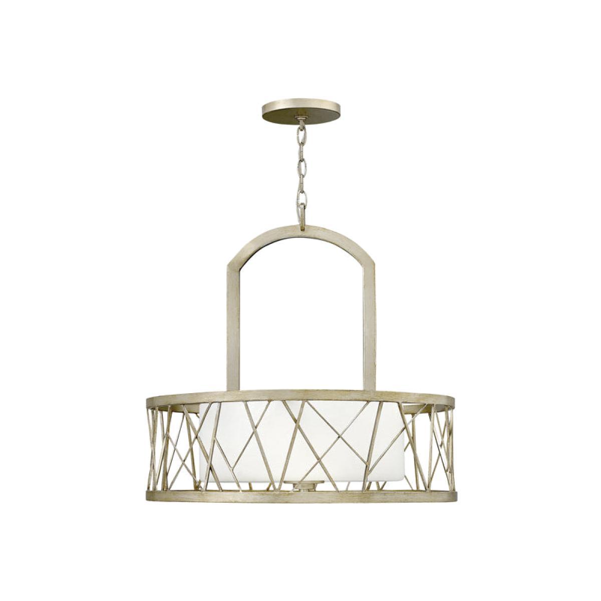 Elstead Nest 3 Light Chandelier Silver Leaf – image 1