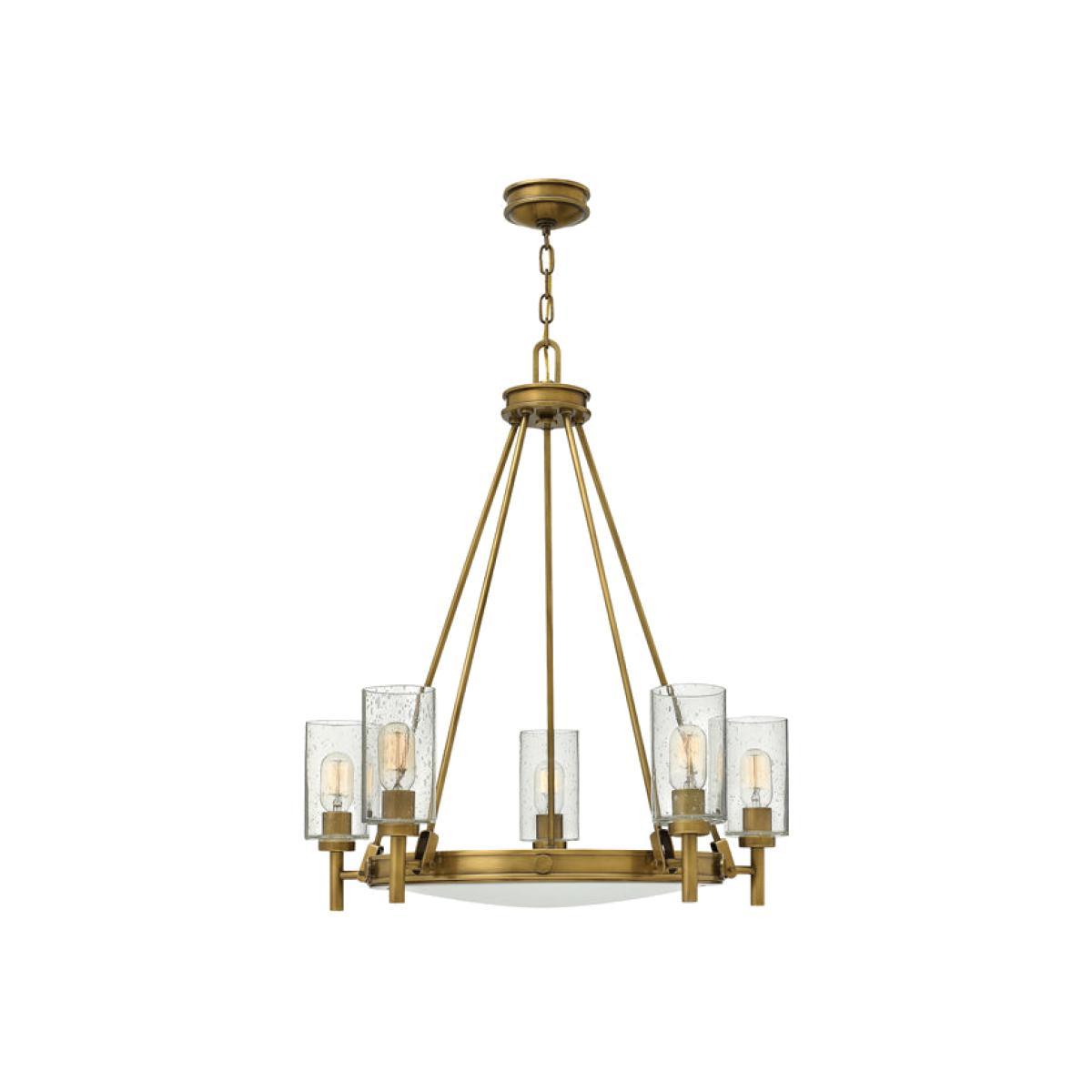 Elstead Collier 5 Light Chandelier Heritage Brass – image 1