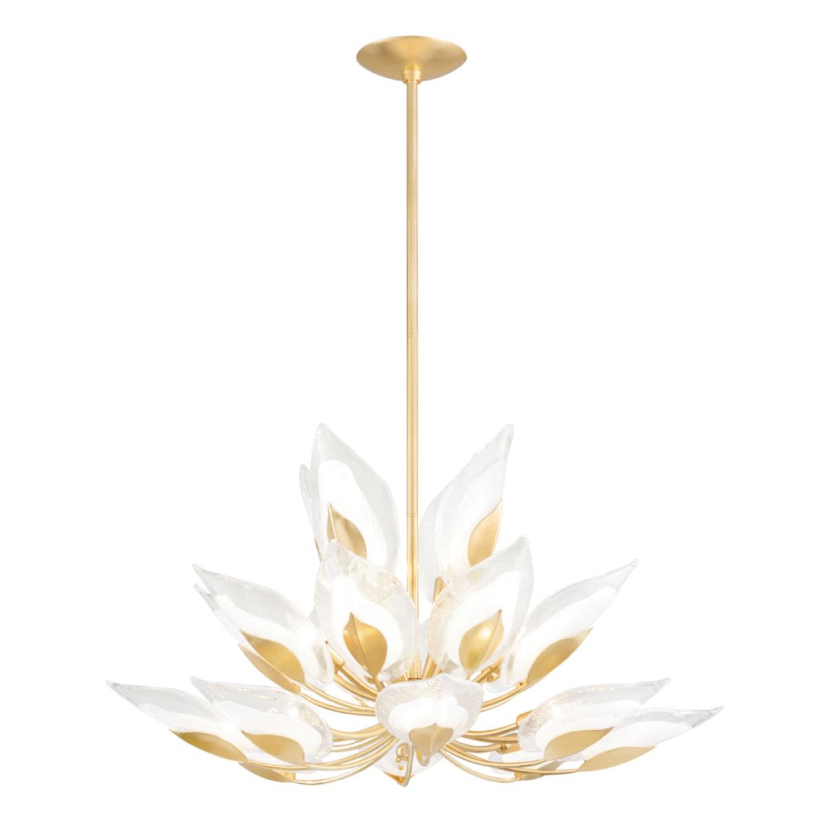 Hudson Valley Lighting Blossom Chandelier in Soft Off White & Gold Leaf / 10 Light – image 2