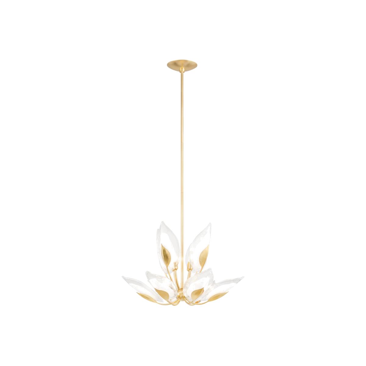 Hudson Valley Lighting Blossom Chandelier in Soft Off White & Gold Leaf / 10 Light – image 1