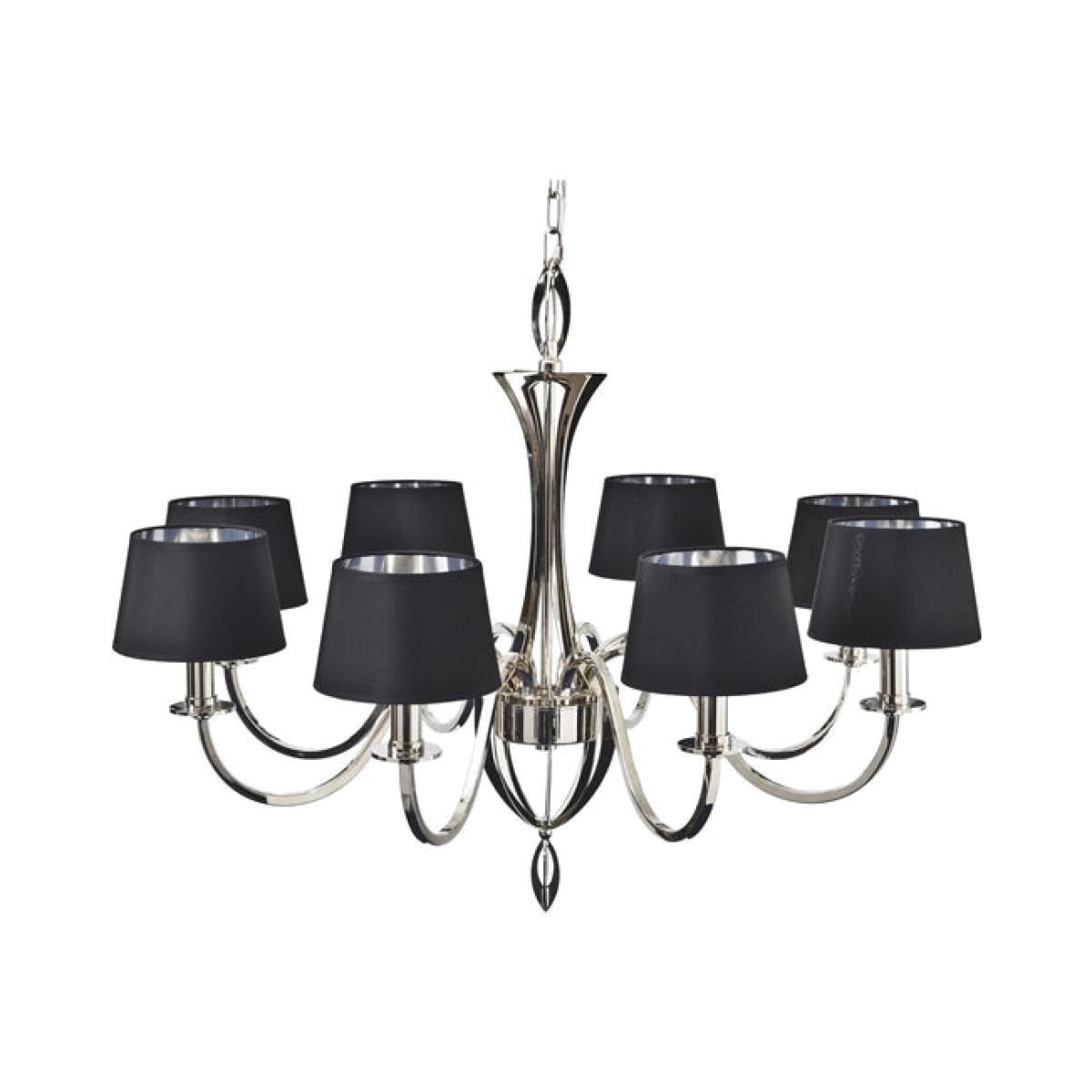 Libra Aperfield Nickel Chandelier with Black Shades – image 1