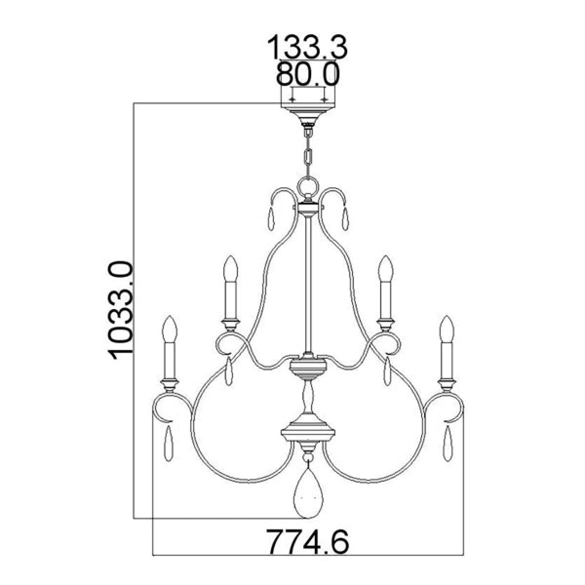 Elstead DeWitt 9 Light Sunrise Chandelier Silver – image 4