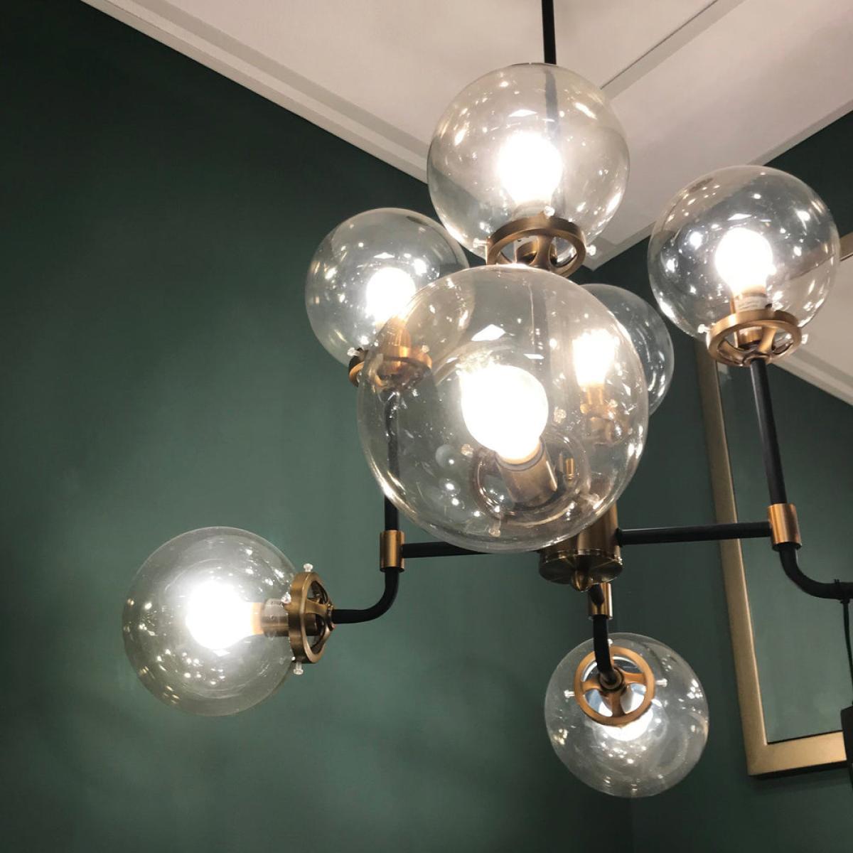 Libra Mercer Chandelier Glass Bubble Black And Brass – image 2