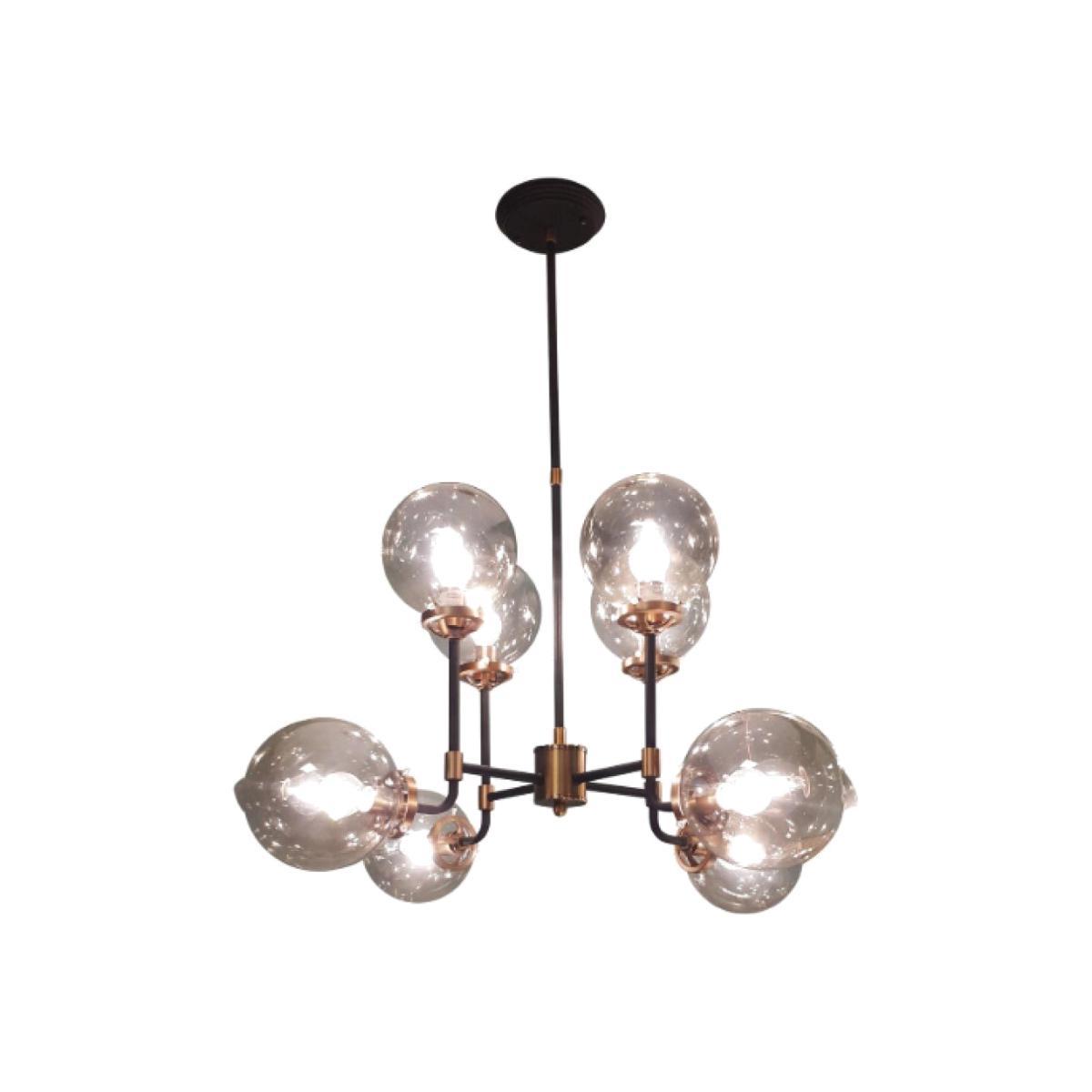 Libra Mercer Chandelier Glass Bubble Black And Brass – image 1