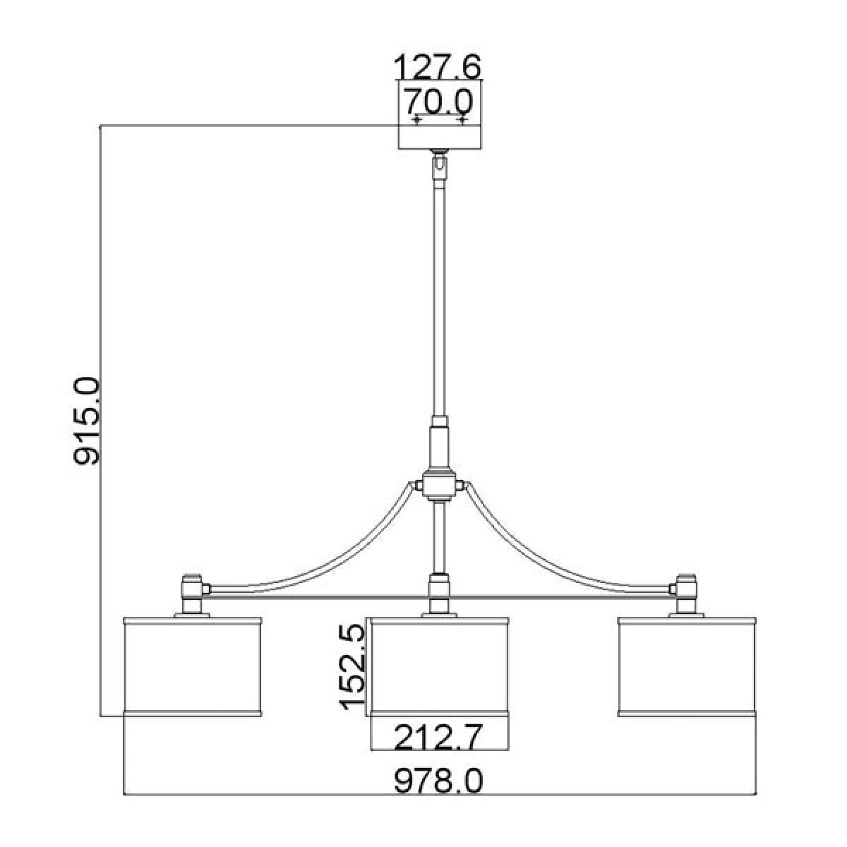 Elstead Prospect Park 3 Light Chandelier Satin Nickel and Chrome – image 3