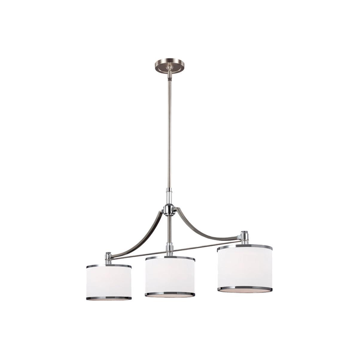 Elstead Prospect Park 3 Light Chandelier Satin Nickel and Chrome – image 1