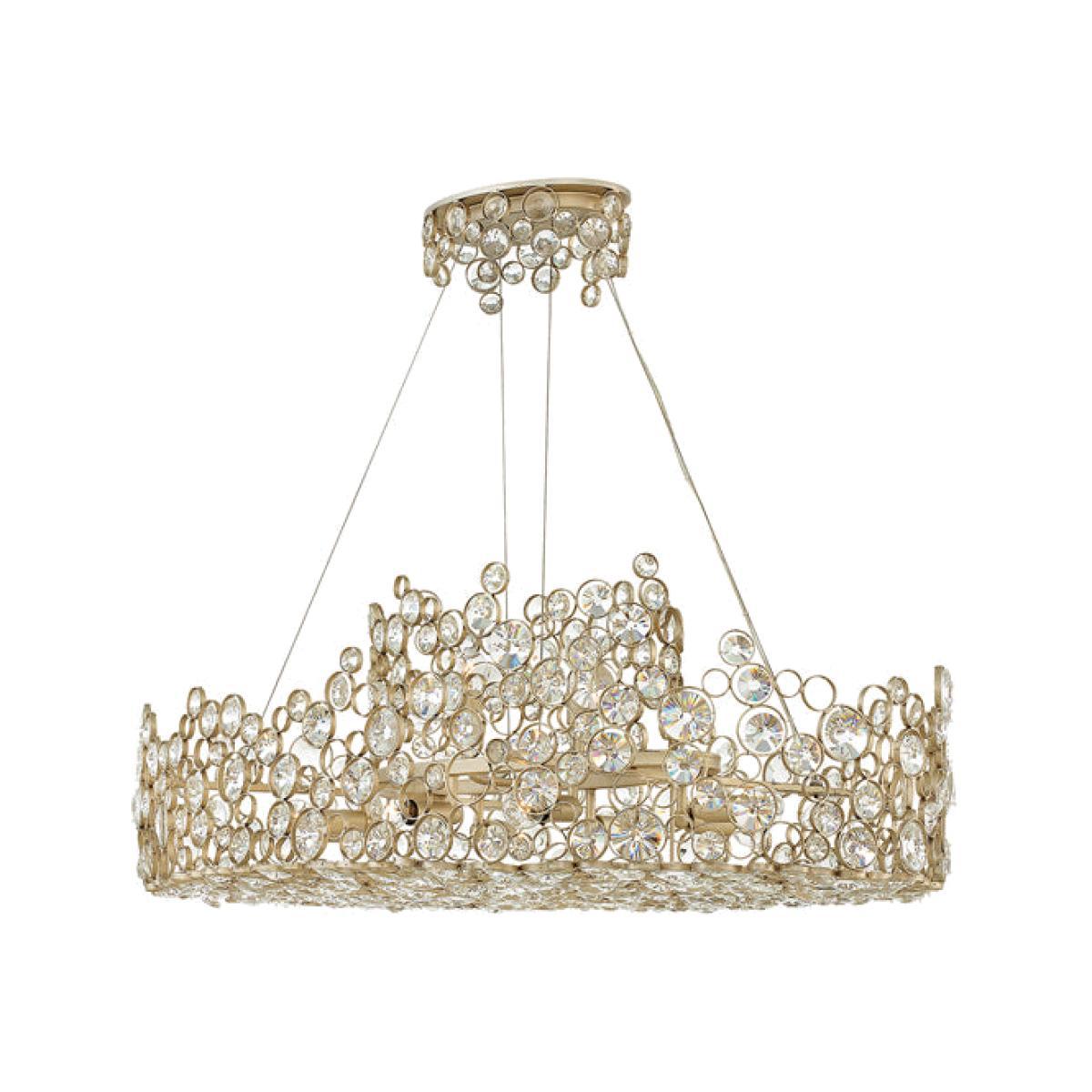 Elstead Anya Linear Chandelier Silver Leaf – image 1