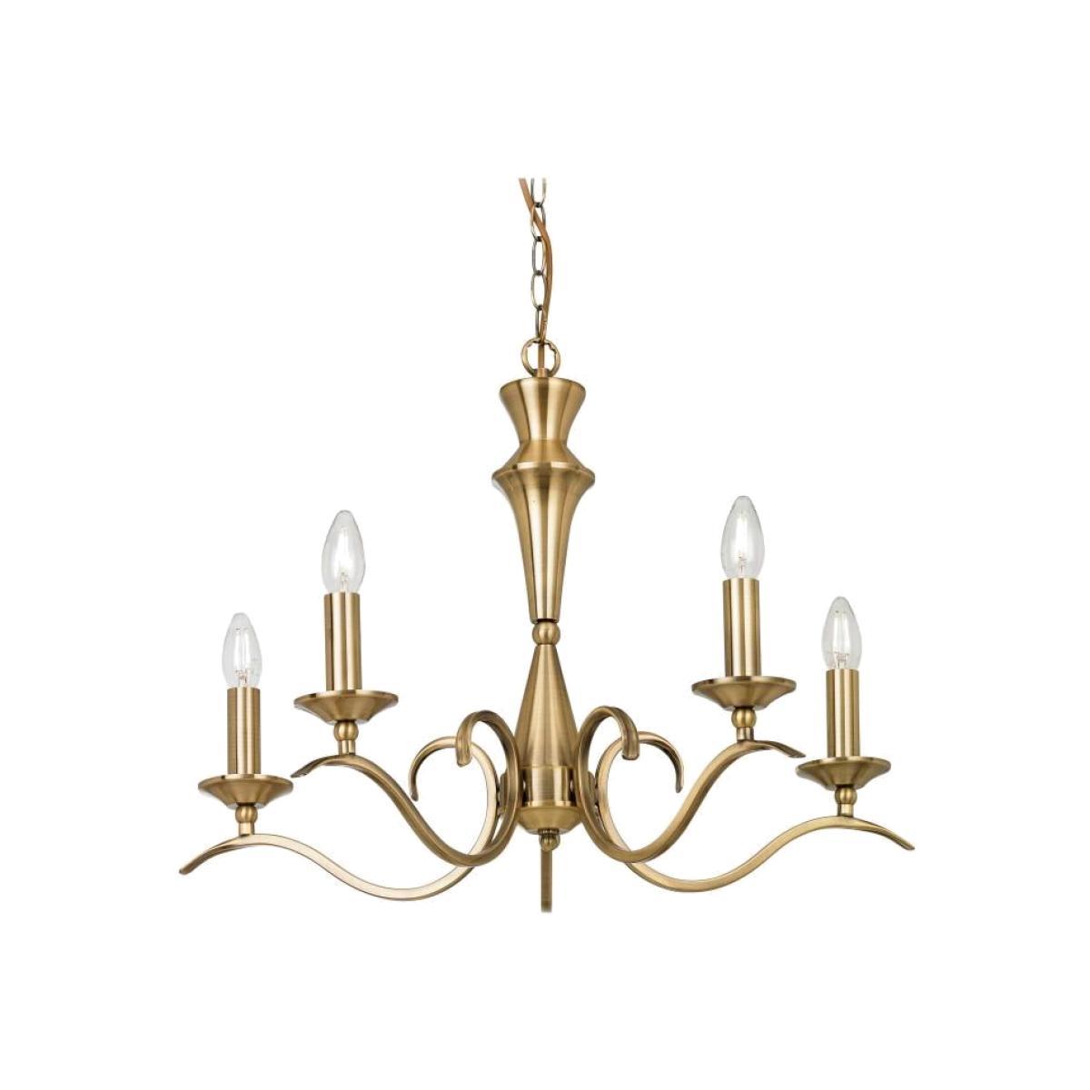 Gallery Direct Kora 5 Chandelier Antique Brass