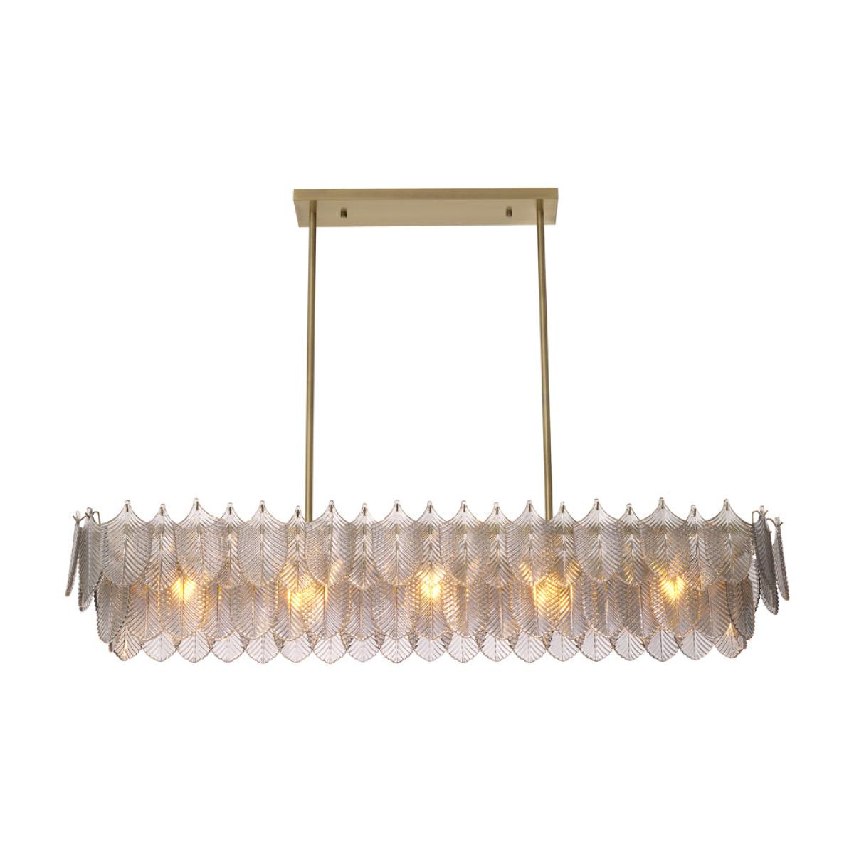 Eichholtz Bervier Rectangular Chandelier in Light Antique Brass – image 3