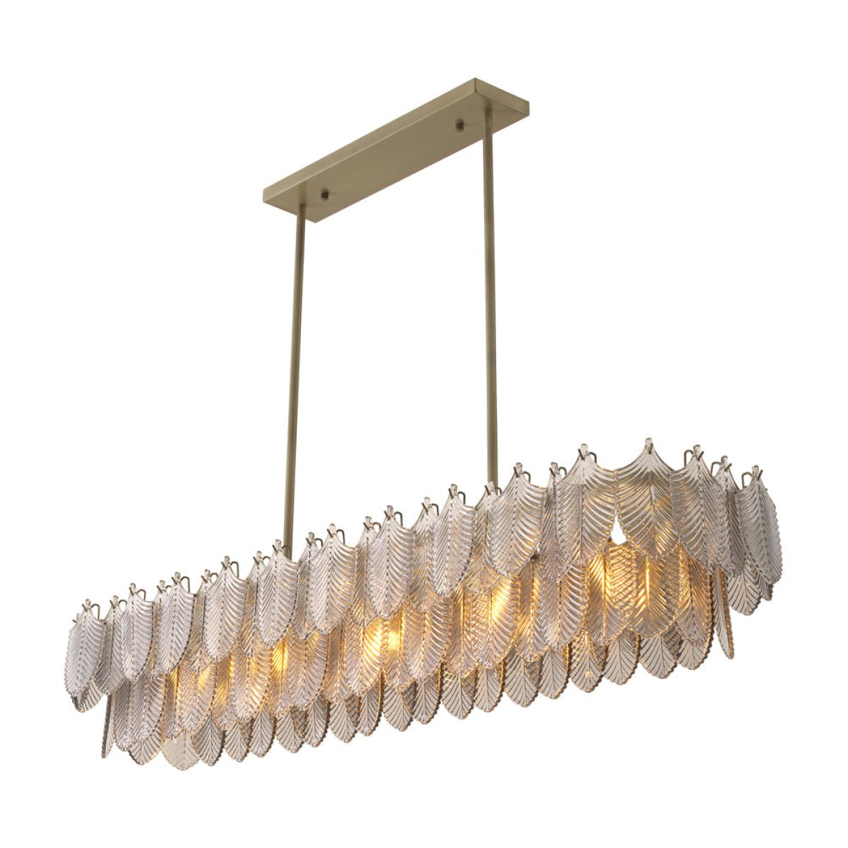 Eichholtz Bervier Rectangular Chandelier in Light Antique Brass – image 4