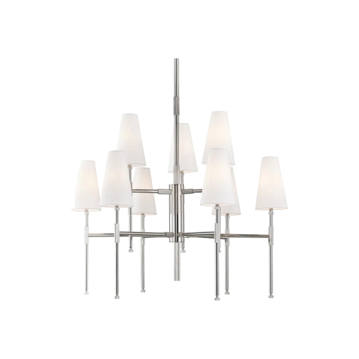 Hudson Valley Lighting Bowery 9 Light Chandelier in Polished Nickel
