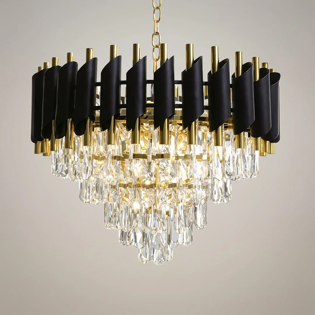 Cristal Black & Gold 7 Light Chandelier – image 2