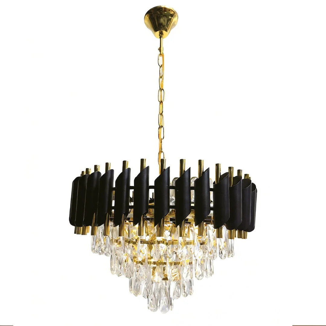 Cristal Black & Gold 7 Light Chandelier – image 3