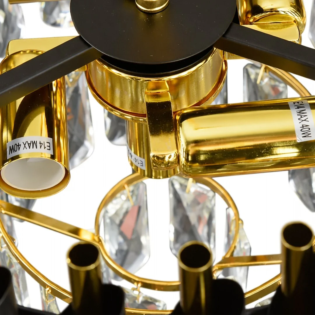 Cristal Black & Gold 7 Light Chandelier – image 10