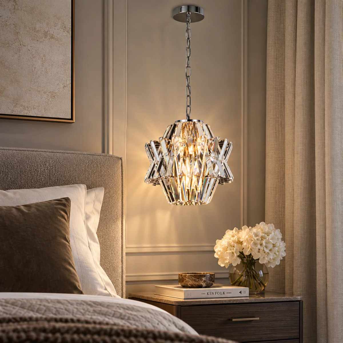 Crown Chrome 4 Light Crystal Chandelier – image 1