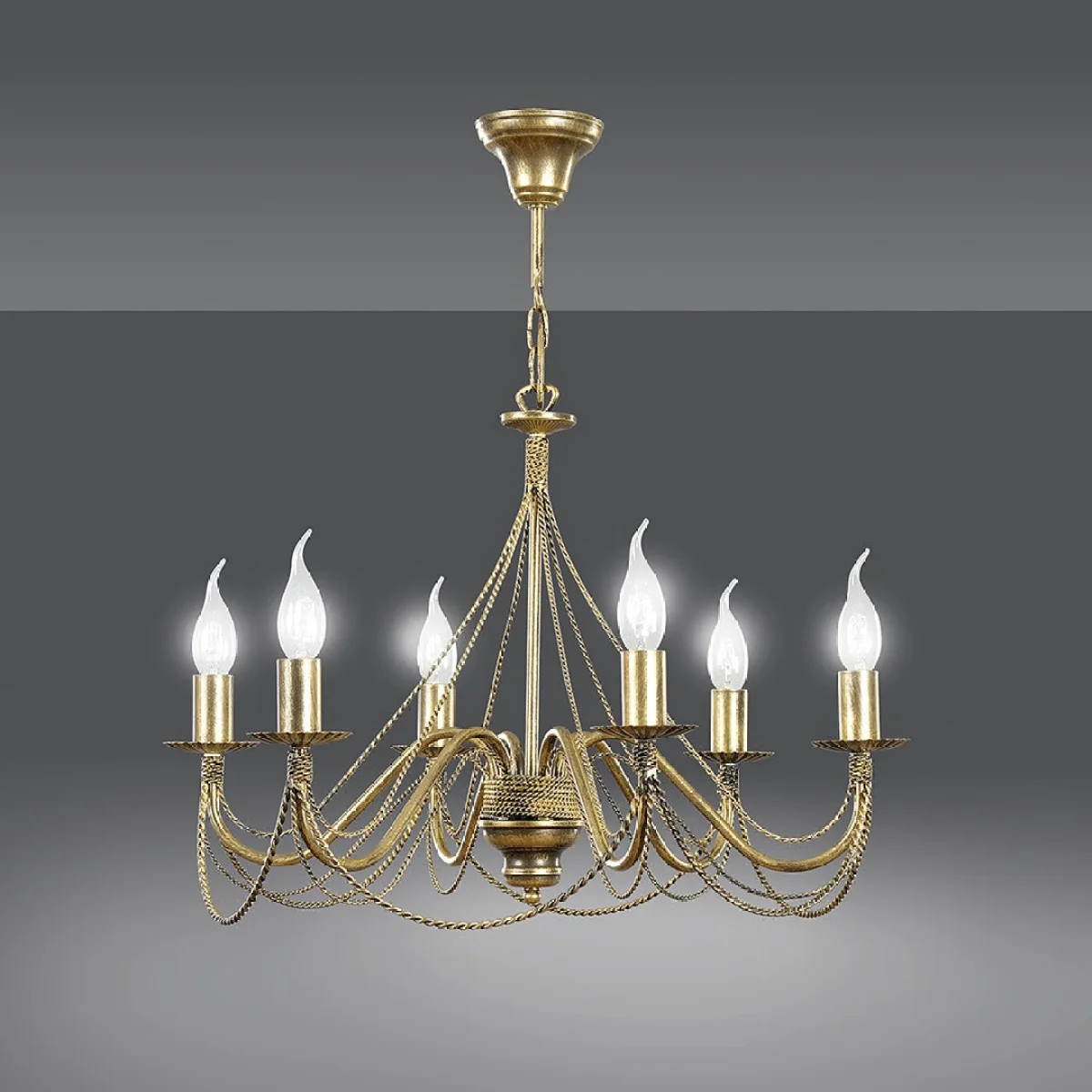 Tori 6 Light Chandelier Gold – image 3