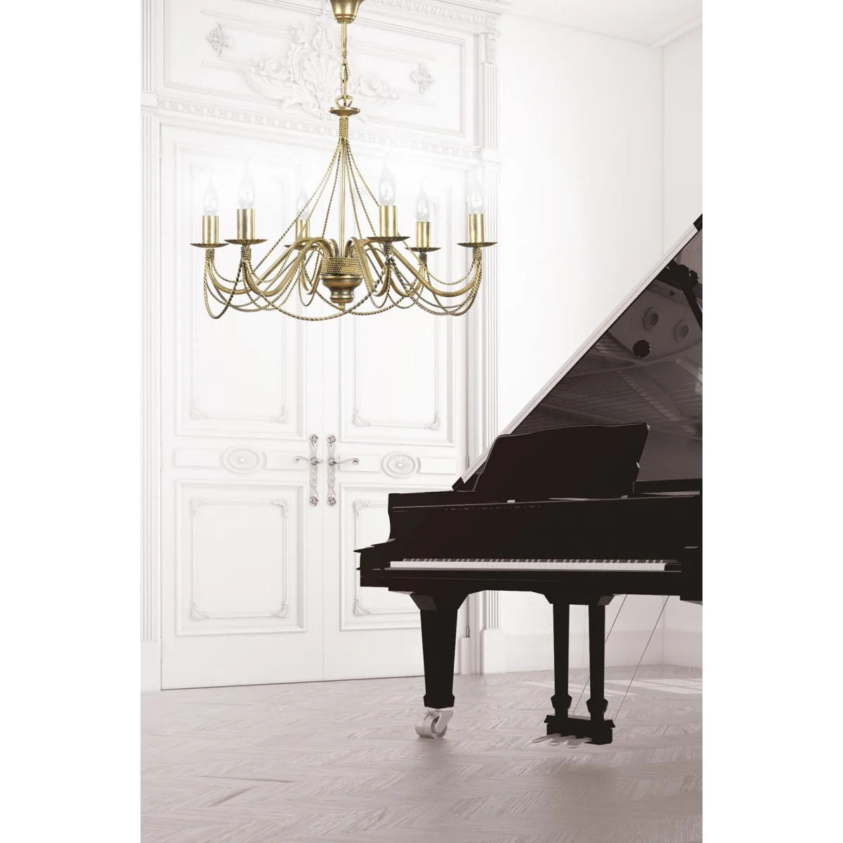 Tori 6 Light Chandelier Gold – image 4