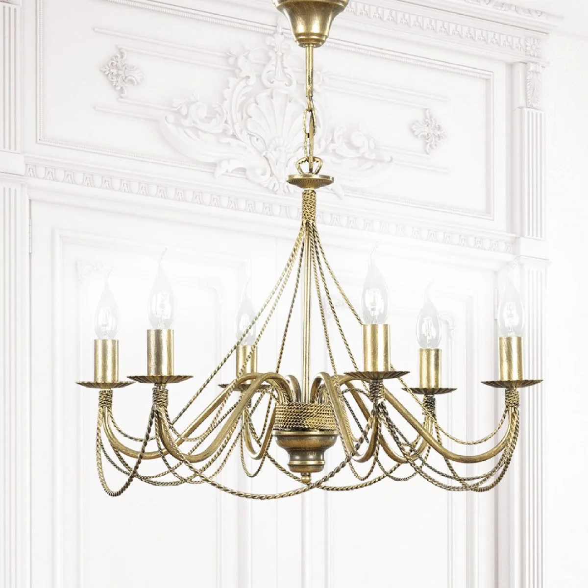 Tori 6 Light Chandelier Gold – image 1