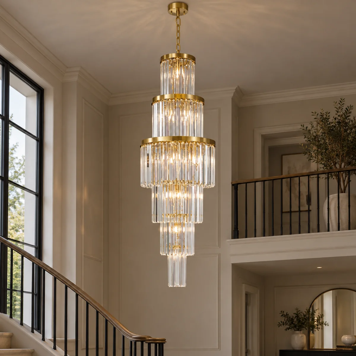 Angel 28 Light Chandelier Crystal and Antique Gold – image 1