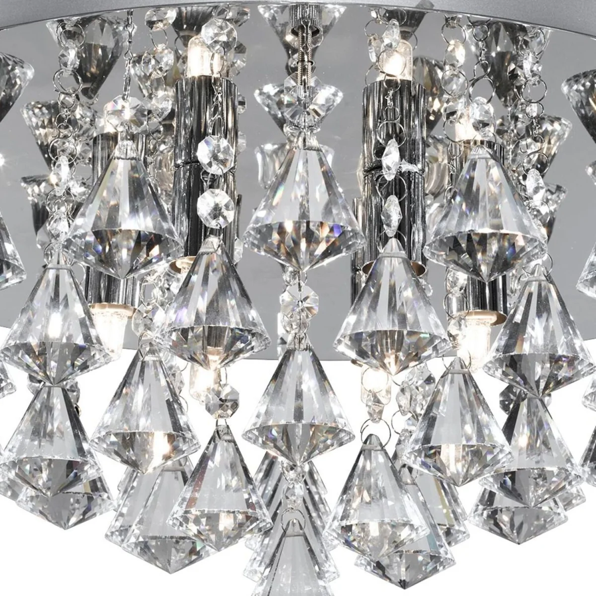 Pyramid drop 8 Light flush fitting - Silver – image 2