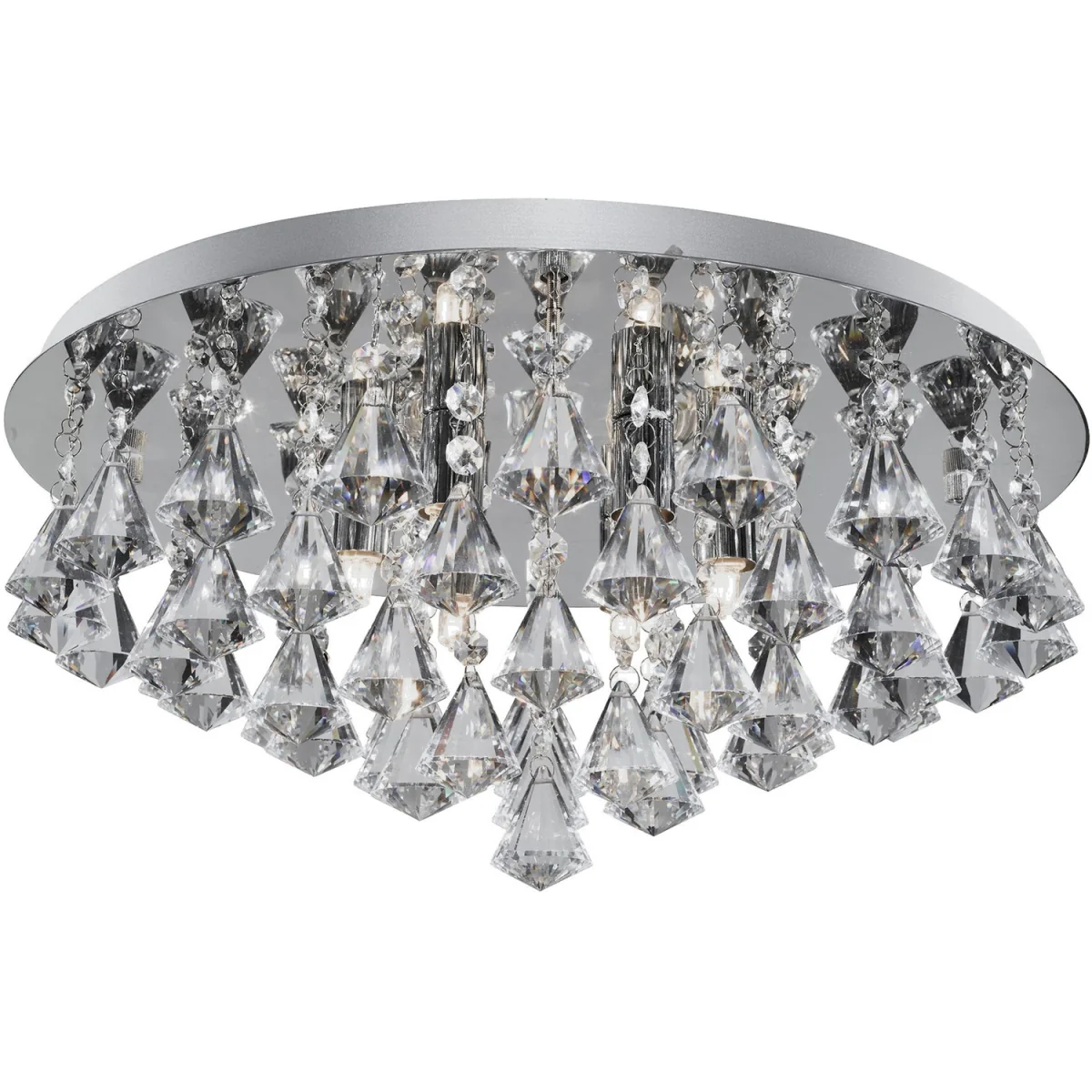 Pyramid drop 8 Light flush fitting - Silver – image 3